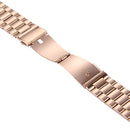For Apple Watch Series 7 41mm / 6&SE&5&4 40mm / 3&2&1 38mm Fold Buckle 3 Beads Stainless Steel Watch Band(Rose Gold)