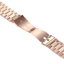 For Apple Watch Series 7 41mm / 6&SE&5&4 40mm / 3&2&1 38mm Fold Buckle 3 Beads Stainless Steel Watch Band(Rose Gold)