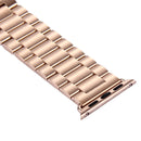 For Apple Watch Series 7 41mm / 6&SE&5&4 40mm / 3&2&1 38mm Fold Buckle 3 Beads Stainless Steel Watch Band(Rose Gold)