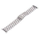 For Apple Watch Series 7 41mm / 6&SE&5&4 40mm / 3&2&1 38mm Fold Buckle 3 Beads Stainless Steel Watch Band(Silver)