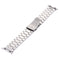 For Apple Watch Series 7 41mm / 6&SE&5&4 40mm / 3&2&1 38mm Fold Buckle 3 Beads Stainless Steel Watch Band(Silver)