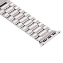 For Apple Watch Series 7 41mm / 6&SE&5&4 40mm / 3&2&1 38mm Fold Buckle 3 Beads Stainless Steel Watch Band(Silver)