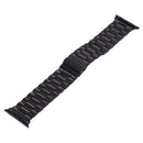 Fold Buckle 3 Beads Stainless Steel Watch Band For Apple Watch Series 7 45mm / 6&SE&5&4 44mm / 3&2&1 42mm(Black)
