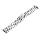 Fold Buckle 3 Beads Stainless Steel Watch Band For Apple Watch Series 7 45mm / 6&SE&5&4 44mm / 3&2&1 42mm(Silver)