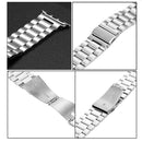 Fold Buckle 3 Beads Stainless Steel Watch Band For Apple Watch Series 7 45mm / 6&SE&5&4 44mm / 3&2&1 42mm(Silver)