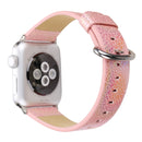 For Apple Watch Series 3 & 2 & 1 38mm Shiny Snakeskin Pattern Genuine Leather Wrist Watch Band(Pink)
