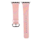 For Apple Watch Series 3 & 2 & 1 42mm Shiny Snakeskin Pattern Genuine Leather Wrist Watch Band(Pink)