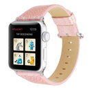 For Apple Watch Series 3 & 2 & 1 42mm Shiny Snakeskin Pattern Genuine Leather Wrist Watch Band(Pink)