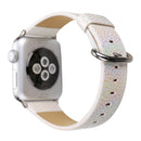 For Apple Watch Series 3 & 2 & 1 42mm Shiny Snakeskin Pattern Genuine Leather Wrist Watch Band(White)