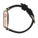 For Apple Watch Series 7 41mm / 6 & SE & 5 & 4 40mm / 3 & 2 & 1 38mm Retro Hole Genuine Leather Wrist Watch Band(Black)