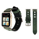 For Apple Watch Series 7 41mm / 6 & SE & 5 & 4 40mm / 3 & 2 & 1 38mm Retro Hole Genuine Leather Wrist Watch Band(Green)