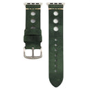 For Apple Watch Series 7 41mm / 6 & SE & 5 & 4 40mm / 3 & 2 & 1 38mm Retro Hole Genuine Leather Wrist Watch Band(Green)