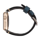 For Apple Watch Series 7 41mm / 6 & SE & 5 & 4 40mm / 3 & 2 & 1 38mm Retro Hole Genuine Leather Wrist Watch Band(Blue)