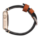 For Apple Watch Series 7 41mm / 6 & SE & 5 & 4 40mm / 3 & 2 & 1 38mm Retro Hole Genuine Leather Wrist Watch Band