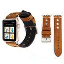For Apple Watch Series 7 41mm / 6 & SE & 5 & 4 40mm / 3 & 2 & 1 38mm Retro Hole Genuine Leather Wrist Watch Band(Brown)