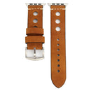 For Apple Watch Series 7 41mm / 6 & SE & 5 & 4 40mm / 3 & 2 & 1 38mm Retro Hole Genuine Leather Wrist Watch Band(Brown)