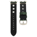 For Apple Watch Series 7 45mm / 6 & SE & 5 & 4 44mm / 42mm 3 & 2 & 1 Retro Hole Genuine Leather Wrist Watch Band(Green)