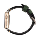 For Apple Watch Series 7 45mm / 6 & SE & 5 & 4 44mm / 42mm 3 & 2 & 1 Retro Hole Genuine Leather Wrist Watch Band(Green)