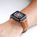 Ostrich Skin Texture Genuine Leather Wrist Watch Band for Apple Watch Series 3 & 2 & 1 42mm(Dark Brown)