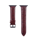 Ostrich Skin Texture Genuine Leather Wrist Watch Band for Apple Watch Series 3 & 2 & 1 42mm(Wine Red)