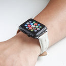 Ostrich Skin Texture Genuine Leather Wrist Watch Band for Apple Watch Series 3 & 2 & 1 42mm(White)