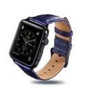 Ostrich Skin Texture Genuine Leather Wrist Watch Band for Apple Watch Series 3 & 2 & 1 38mm(Blue)