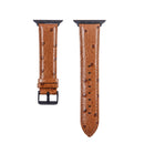 Ostrich Skin Texture Genuine Leather Wrist Watch Band for Apple Watch Series 3 & 2 & 1 38mm(Dark Brown)