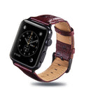 Ostrich Skin Texture Genuine Leather Wrist Watch Band for Apple Watch Series 3 & 2 & 1 38mm(Wine Red)