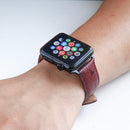 Ostrich Skin Texture Genuine Leather Wrist Watch Band for Apple Watch Series 3 & 2 & 1 38mm(Wine Red)