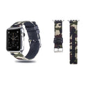 Cloth+Top-grain Leather Wrist Watch Band for Apple Apple Watch Series 7 41mm / 6 & SE & 5 & 4 40mm / 3 & 2 & 1 38mm