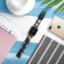 Cloth+Top-grain Leather Wrist Watch Band for Apple Apple Watch Series 7 41mm / 6 & SE & 5 & 4 40mm / 3 & 2 & 1 38mm