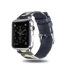 Cloth+Top-grain Leather Wrist Watch Band for Apple Apple Watch Series 7 41mm / 6 & SE & 5 & 4 40mm / 3 & 2 & 1 38mm