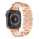 Cowboy Chain with Pink Diamond Watch Band for Apple Watch Series 5 & 4 & 3 & 2 & 1 38mm & 40mm(Rose Gold)