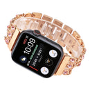 Cowboy Chain with Pink Diamond Watch Band for Apple Watch Series 5 & 4 & 3 & 2 & 1 38mm & 40mm(Rose Gold)