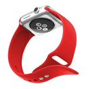 Double Rivets Silicone Watch Band for Apple Watch Series 3 & 2 & 1 38mm(Red)