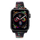 Silicone Printing Strap for Apple Watch Series 5 & 4 40mm (Black Flower Pattern)