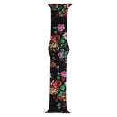 Silicone Printing Strap for Apple Watch Series 5 & 4 40mm (Black Flower Pattern)