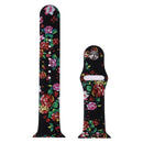 Silicone Printing Strap for Apple Watch Series 5 & 4 40mm (Black Flower Pattern)