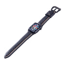 For Apple Watch Series 3 & 2 & 1 38mm Tiga Line Pattern PU Leather Wrist Watch Band (Black)
