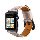 For Apple Watch Series 3 & 2 & 1 38mm Tiga Line Pattern PU Leather Wrist Watch Band (White)