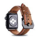 For Apple Watch Series 3 & 2 & 1 38mm Tiga Line Pattern PU Leather Wrist Watch Band (Brown)