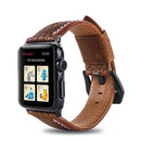 For Apple Watch Series 3 & 2 & 1 38mm Tiga Line Pattern PU Leather Wrist Watch Band (Brown)
