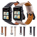 For Apple Watch Series 3 & 2 & 1 38mm Tiga Line Pattern PU Leather Wrist Watch Band (White)