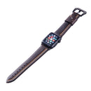 For Apple Watch Series 3 & 2 & 1 42mm Tiga Line Pattern PU Leather Wrist Watch Band (Coffee)