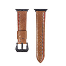 For Apple Watch Series 3 & 2 & 1 42mm Tiga Line Pattern PU Leather Wrist Watch Band (Brown)