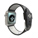 For Apple Watch 38mm Stripe Silicone Watch Band with Connector