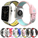 For Apple Watch 38mm Stripe Silicone Watch Band with Connector