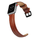 Black Buckle Leather Watch Band For Apple Watch Series 7 45mm / 6 & SE & 5 & 4 44mm / 3 & 2 & 1 42mm(Brown)