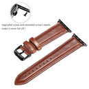 Black Buckle Leather Watch Band For Apple Watch Series 7 45mm / 6 & SE & 5 & 4 44mm / 3 & 2 & 1 42mm(Brown)