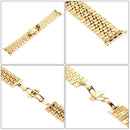 20mm Women Hidden Butterfly Buckle 7 Beads Stainless Steel Watch Band For Apple Watch 38mm(Gold)